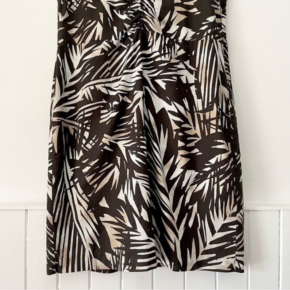 Louben Tropical Leaf Print Sleeveless Dress Size 16 - Picture 3 of 13